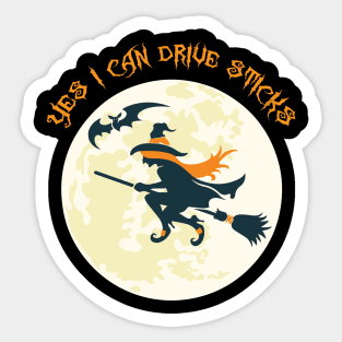 Sticks Witch Sticker